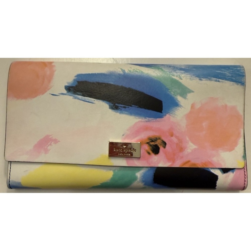 Kate‎ Spade Arbour Hill Printed Wallet featuring an abstract watercolor design